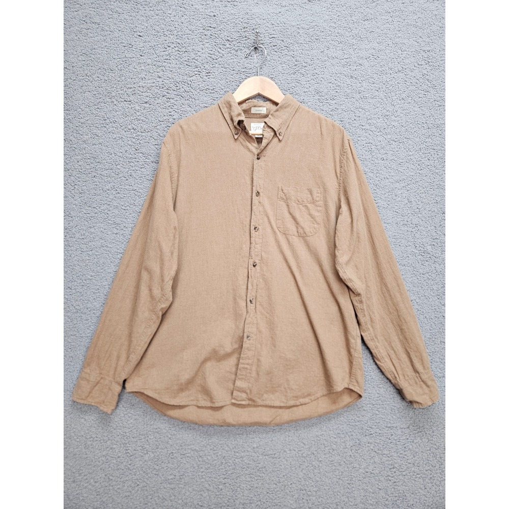 J.Crew Brushed Twill Shirt L Brown Cabincore Gorpcore Workwear Preppy